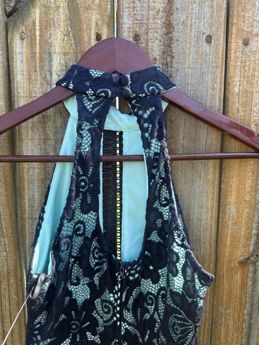 B. Darlin Halter Lace Dress Navy Women's - Picture 6 of 6